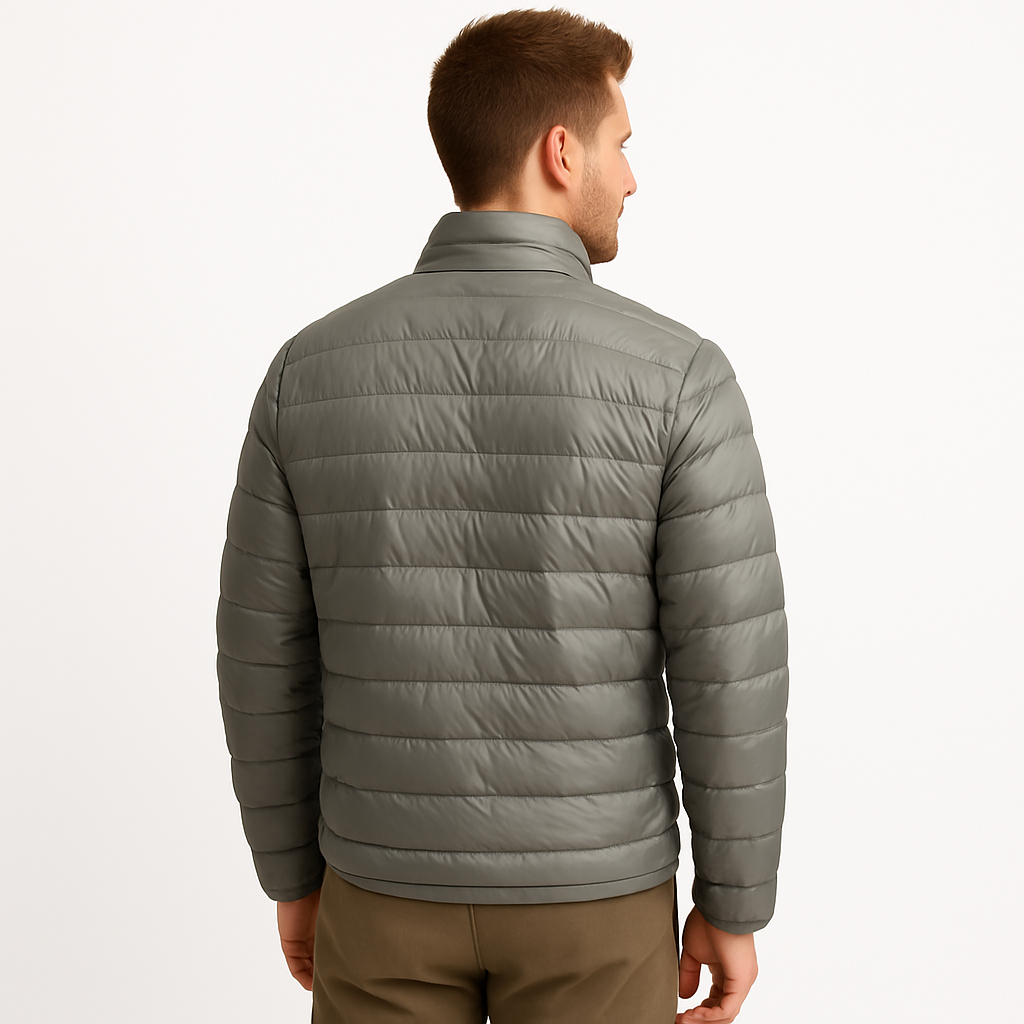 Men's Solid High-Neck Puffer Jacket - Image 3