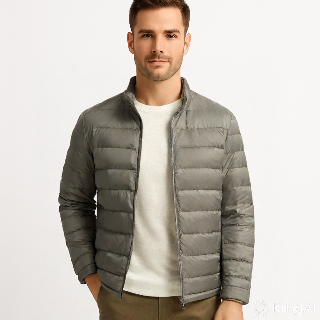Men's Solid High-Neck Puffer Jacket
